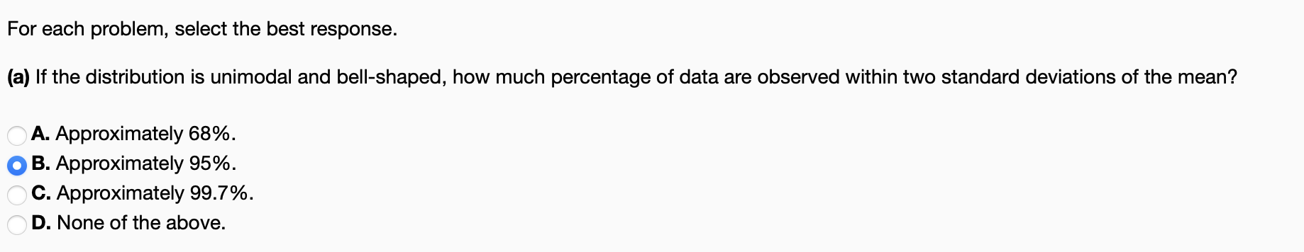 Solved For each problem, select the best response. (a) If | Chegg.com