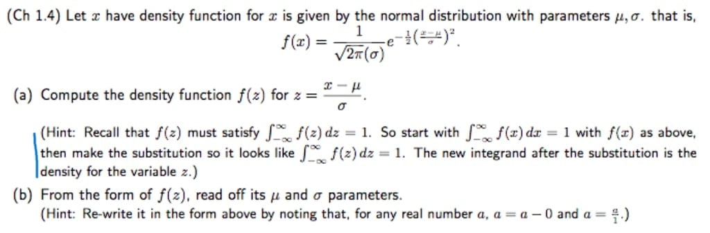 Solved (Ch 1.4) Let u have density function for u is given | Chegg.com