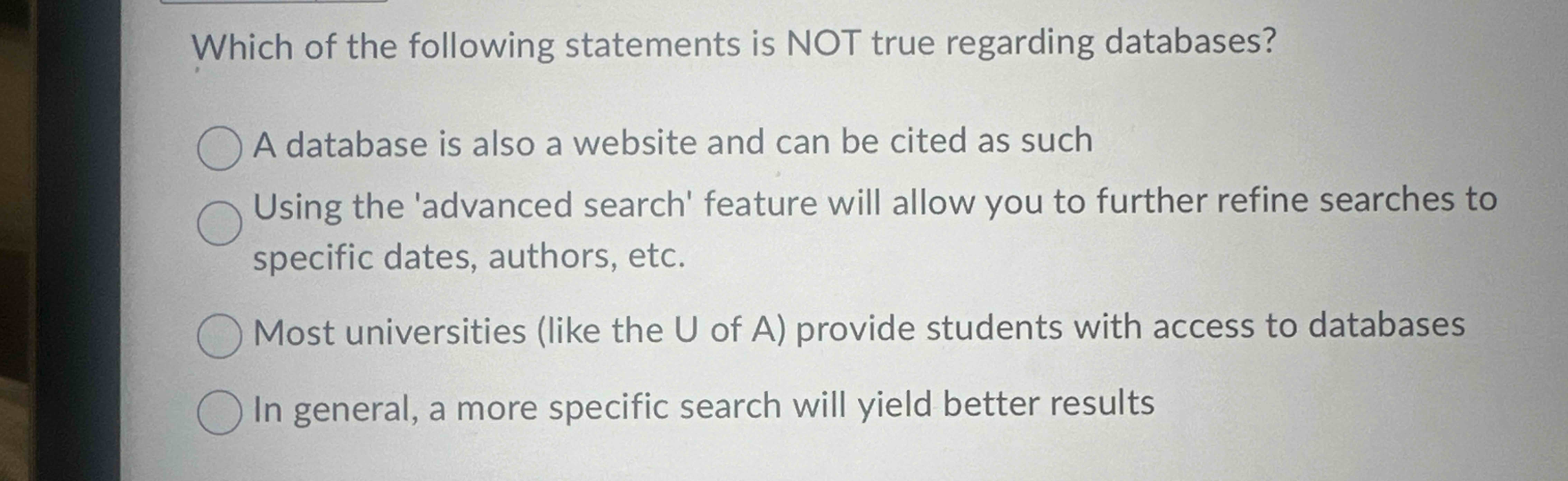 Solved Which of the following statements is NOT true | Chegg.com