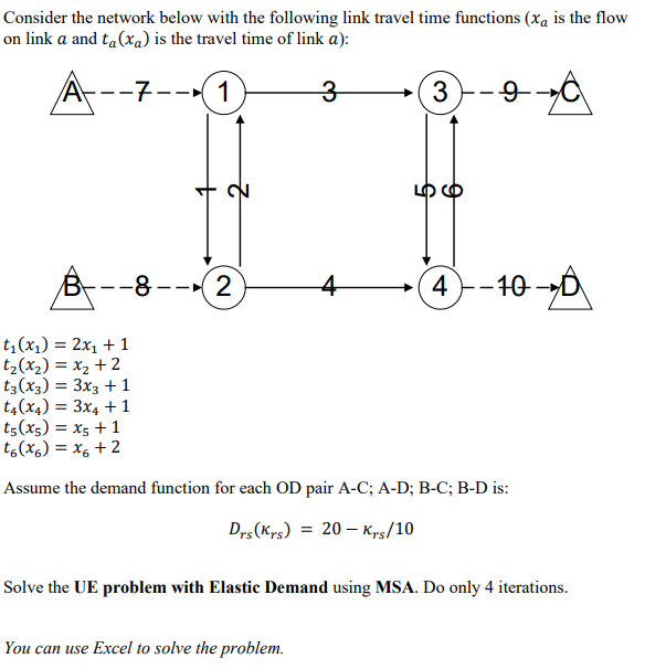 Solved Consider the network below with the following link | Chegg.com