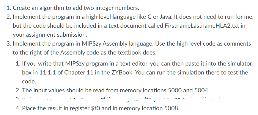 Solved 1. Create an algorithm to add two integer numbers. 2. | Chegg.com