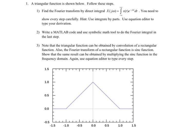 Solved A triangular function is shown below. Follow these