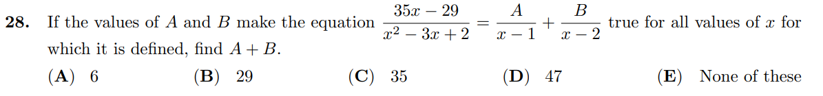 Solved 28. If The Values Of A And B Make The Equation | Chegg.com