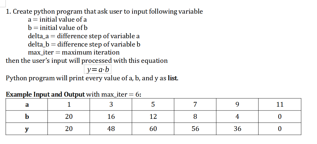 Solved 1. Create python program that ask user to input | Chegg.com