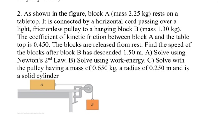 solved-2-as-shown-in-the-figure-block-a-mass-2-25-kg-chegg