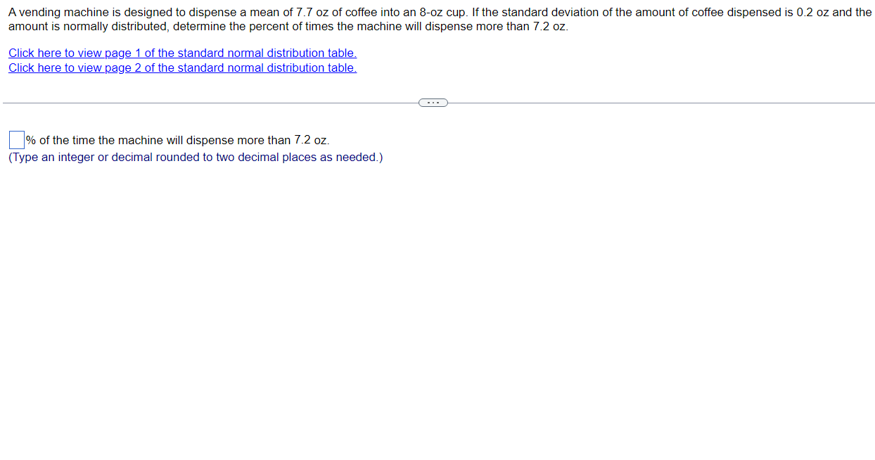 Solved A vending machine is designed to dispense a mean of | Chegg.com