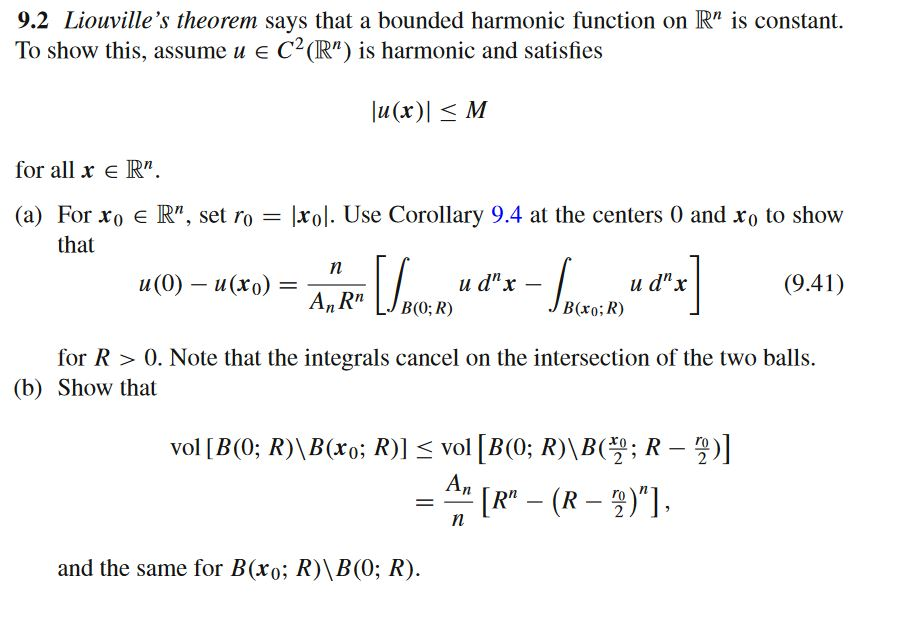 9.2 Liouville's Theorem Says That A Bounded Harmonic | Chegg.com