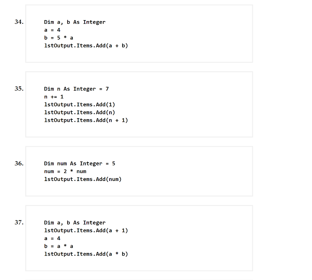 Solved BIS-344: Visual Basic Net Programming Post your | Chegg.com