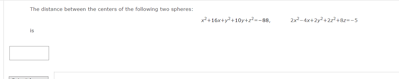Solved The distance between the centers of the following two | Chegg.com