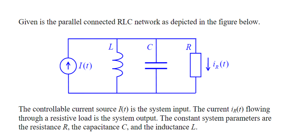 Solved Given is the parallel connected RLC network as | Chegg.com