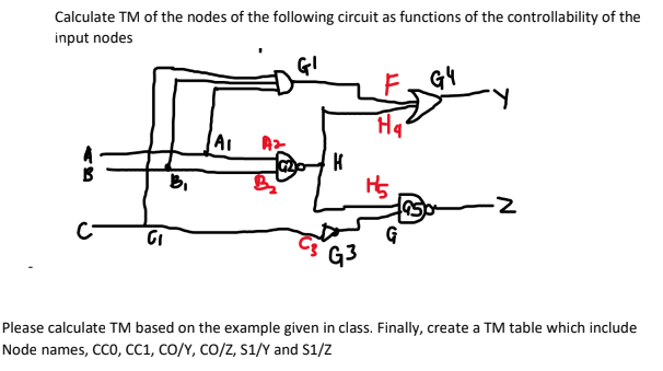 Solved Calculate TM of the nodes of the following circuit as | Chegg.com