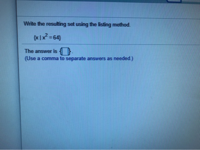 Solved Write the resulting set using the listing method. | Chegg.com