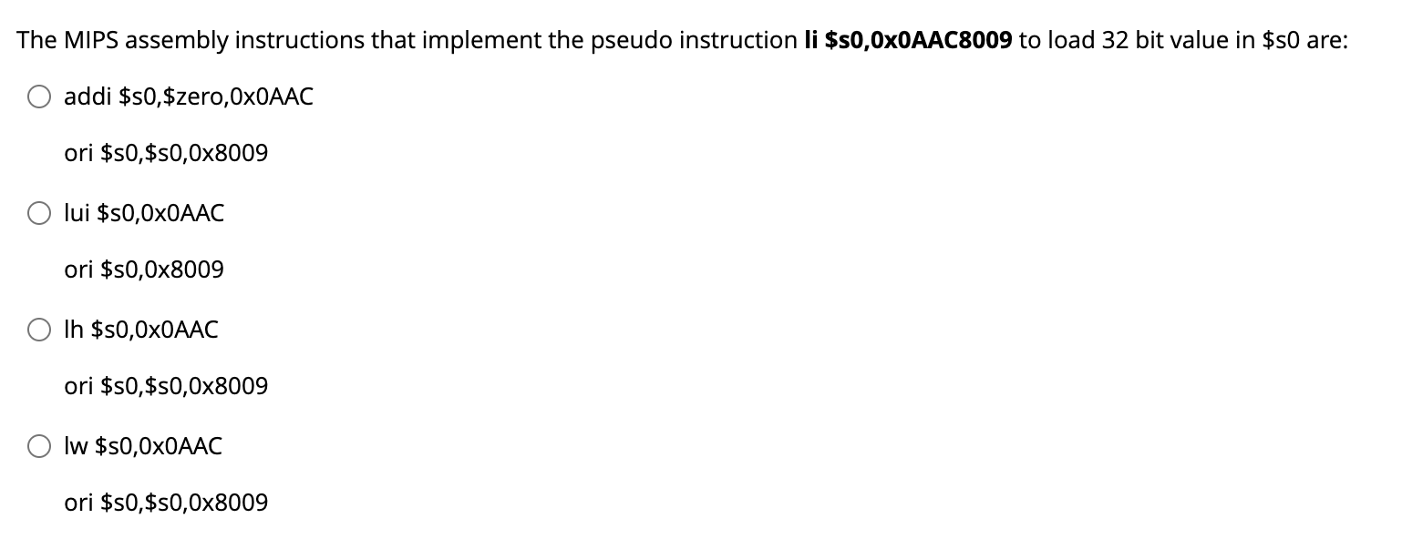 Solved The MIPS assembly instructions that implement the | Chegg.com