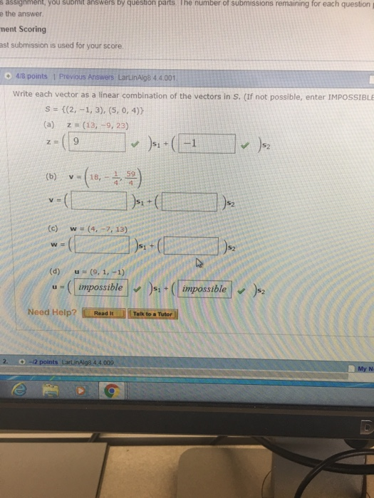 Solved s assignment, you submit answers by question parts | Chegg.com