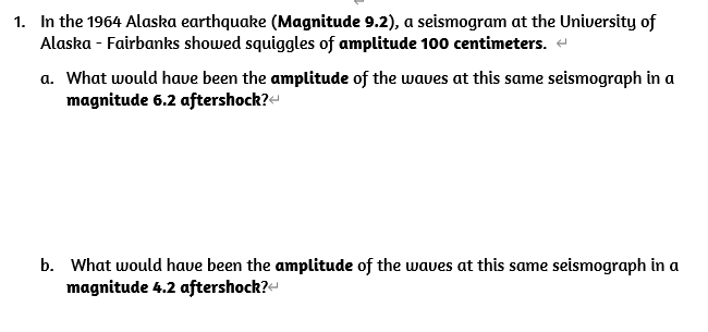 seismogram aftershocks