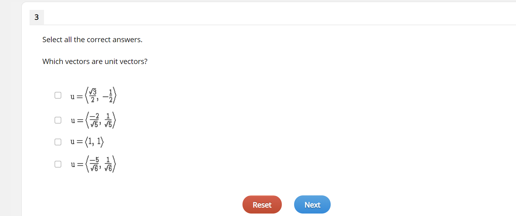 Unit Vector Answer Solved 3 Select all the correct answers. Which vectors are | Chegg.com