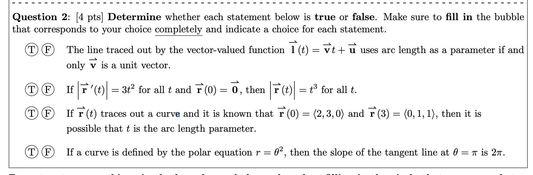 Solved Determine whether each statement below is true or | Chegg.com