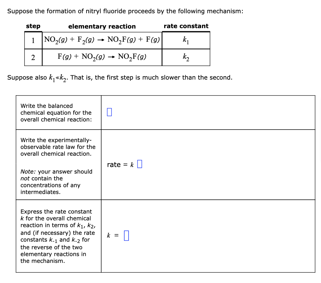 Solved Suppose the formation of nitryl fluoride proceeds by