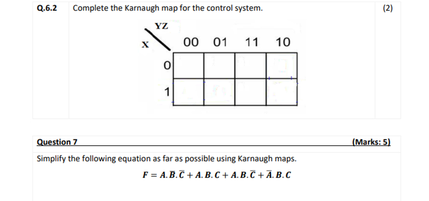 Q 6 2 Complete The Karnaugh Map For The Control Chegg Com   Screenshot162 