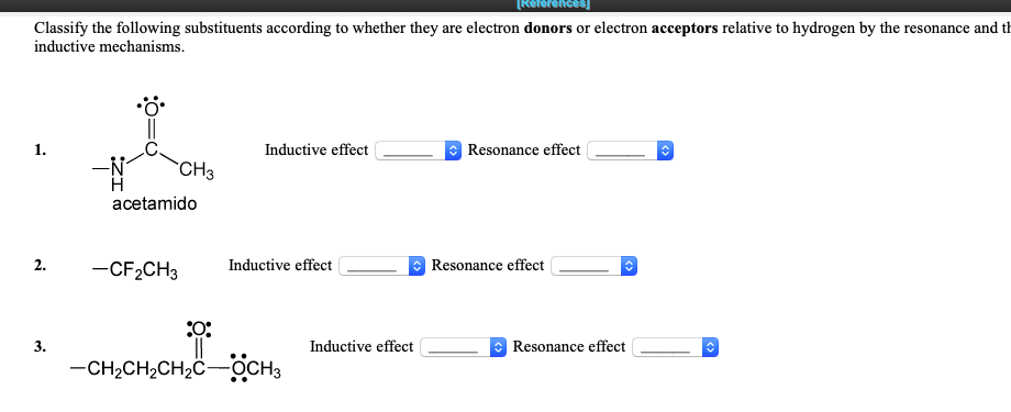 Solved erence Classify the following substituents according | Chegg.com