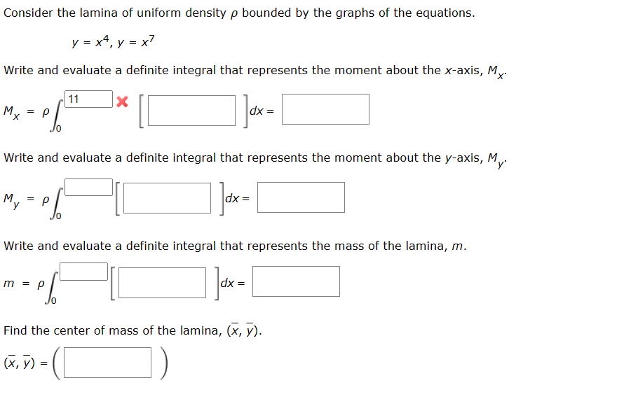 Solved Consider the lamina of uniform density ρ bounded by