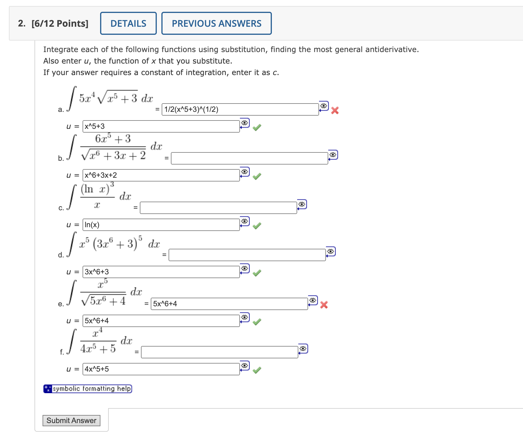 Solved Integrate Each Of The Following Functions Using