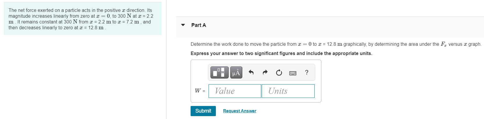 Solved The Net Force Exerted On A Particle Acts In The | Chegg.com