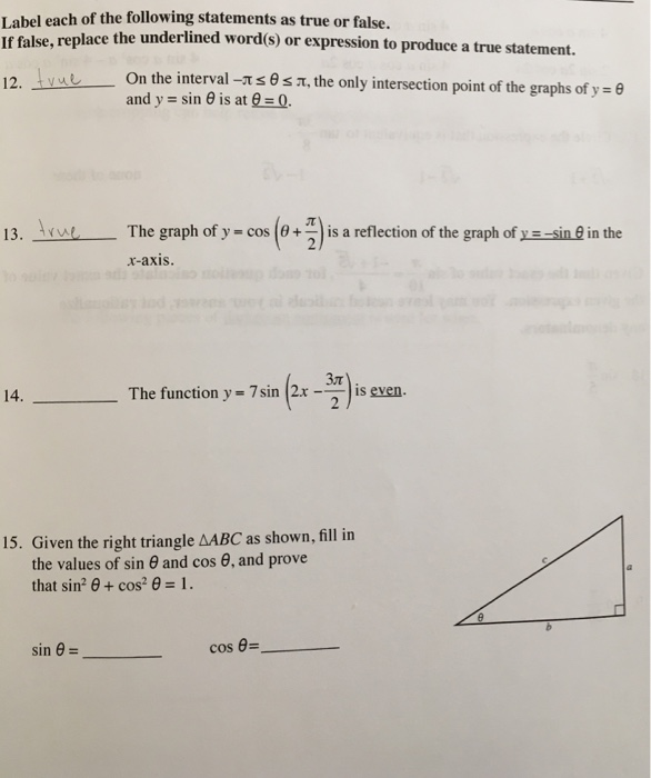 Solved Label each of the following statements as true or | Chegg.com