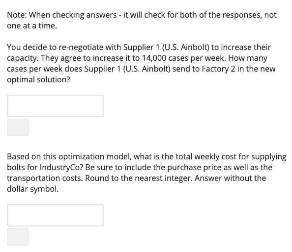Note: when checking answers - it will check for both of the responses, not one at a time. you decide to re-negotiate with sup