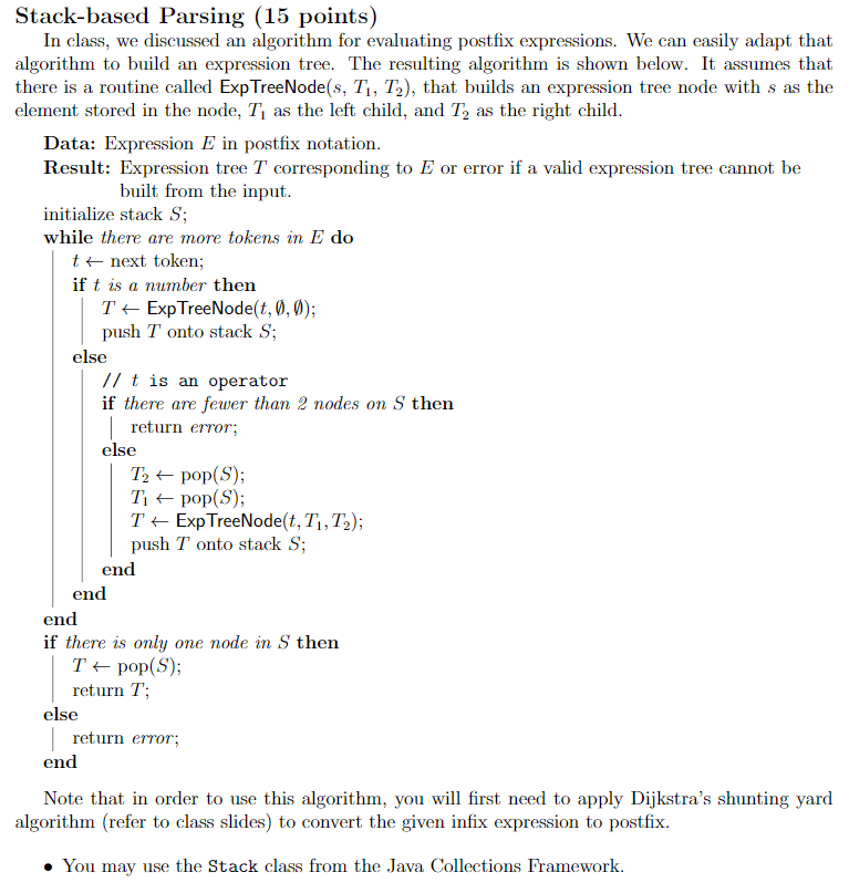 Stack-based Parsing (15 points) In class, we | Chegg.com