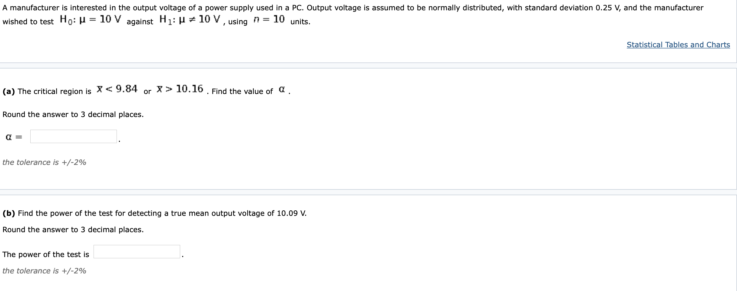 Solved A manufacturer is interested in the output voltage of | Chegg.com