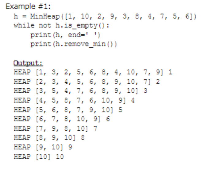 Solved I need help writing functions to implement a MinHeap | Chegg.com
