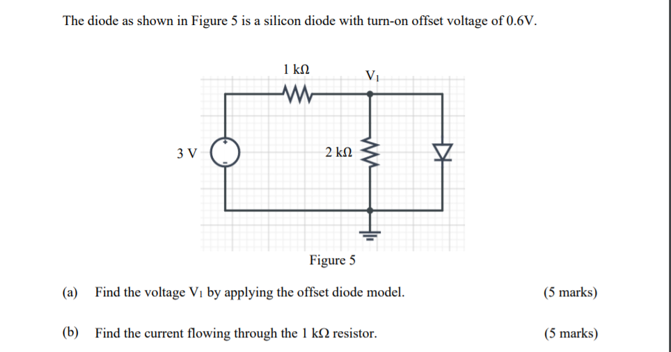 Solved The diode as shown in Figure 5 is a silicon diode | Chegg.com