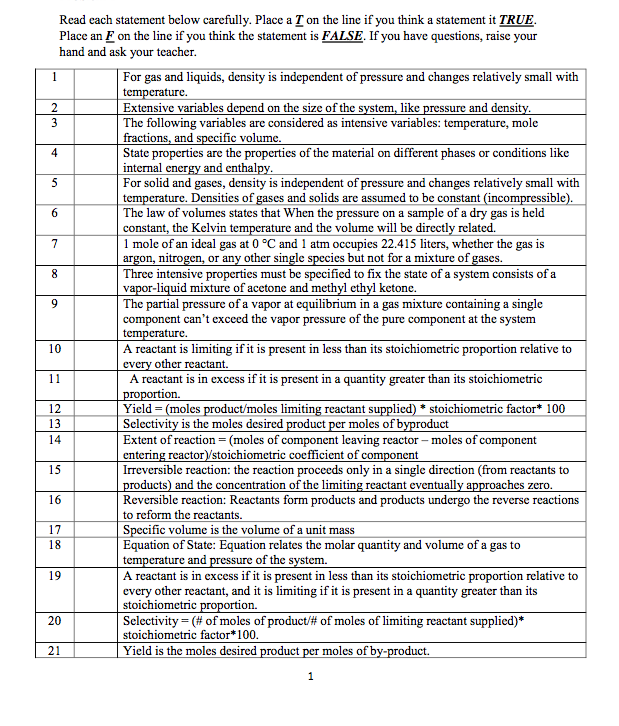 Solved 2 3 7 8 9 Read each statement below carefully. Place | Chegg.com