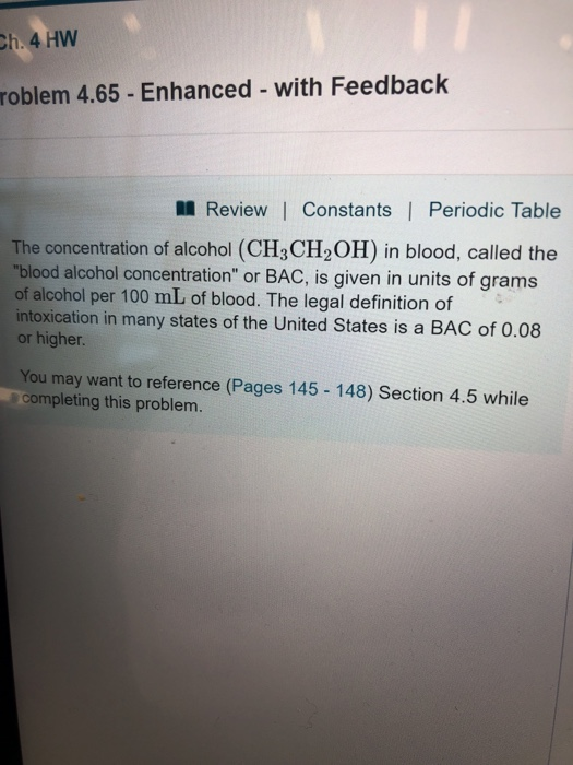 Solved What is the concentration of alcohol, in terms of