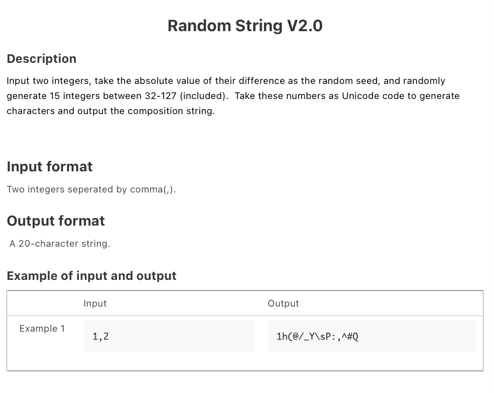 Solved Random String V2.0 Description Input two integers, | Chegg.com