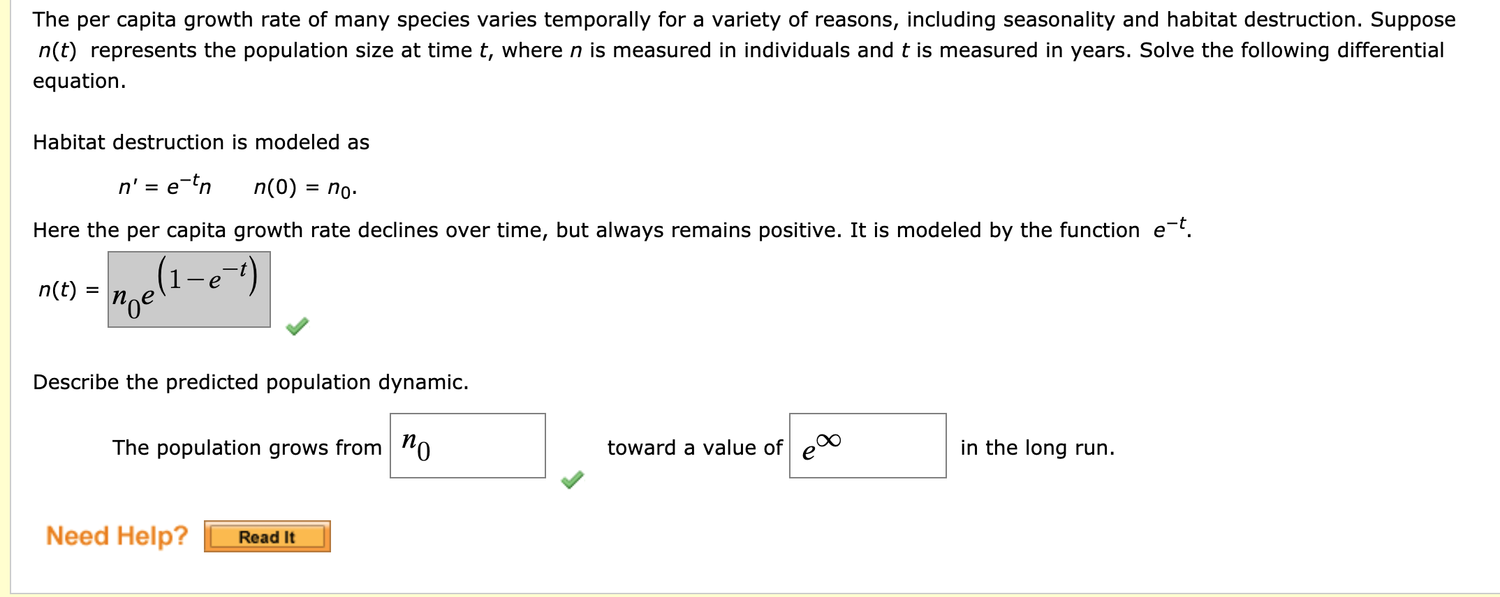 Solved The per capita growth rate of many species varies | Chegg.com