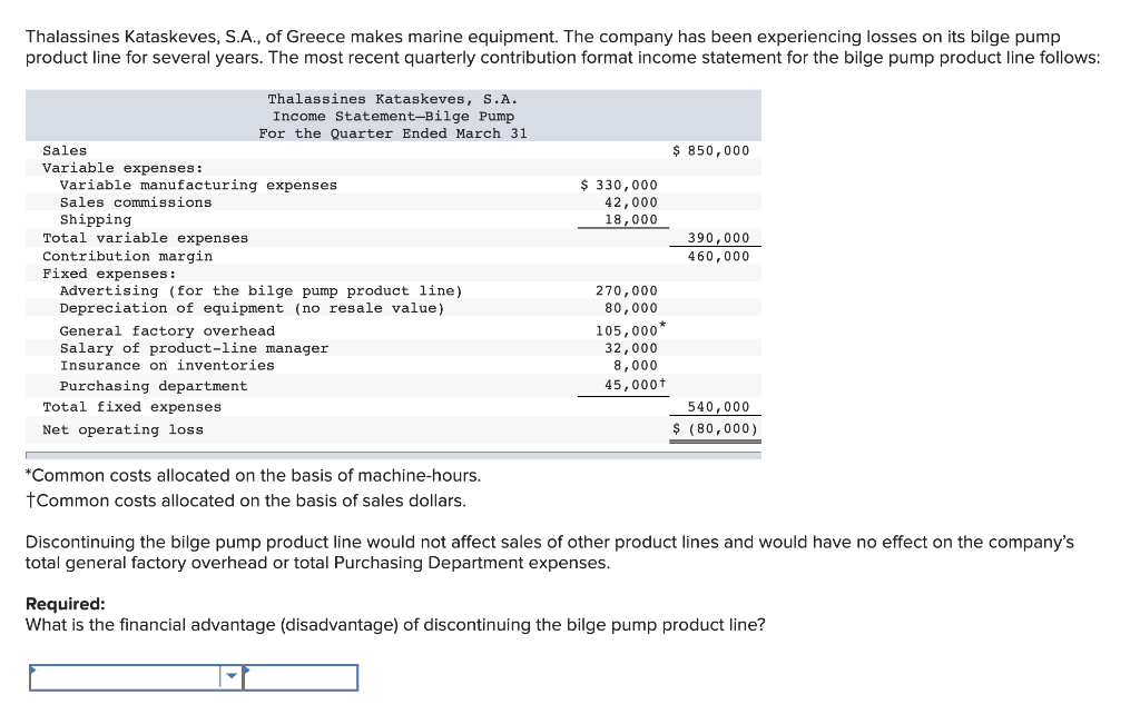 Solved Thalassines Kataskeves, S.A., of Greece makes marine | Chegg.com