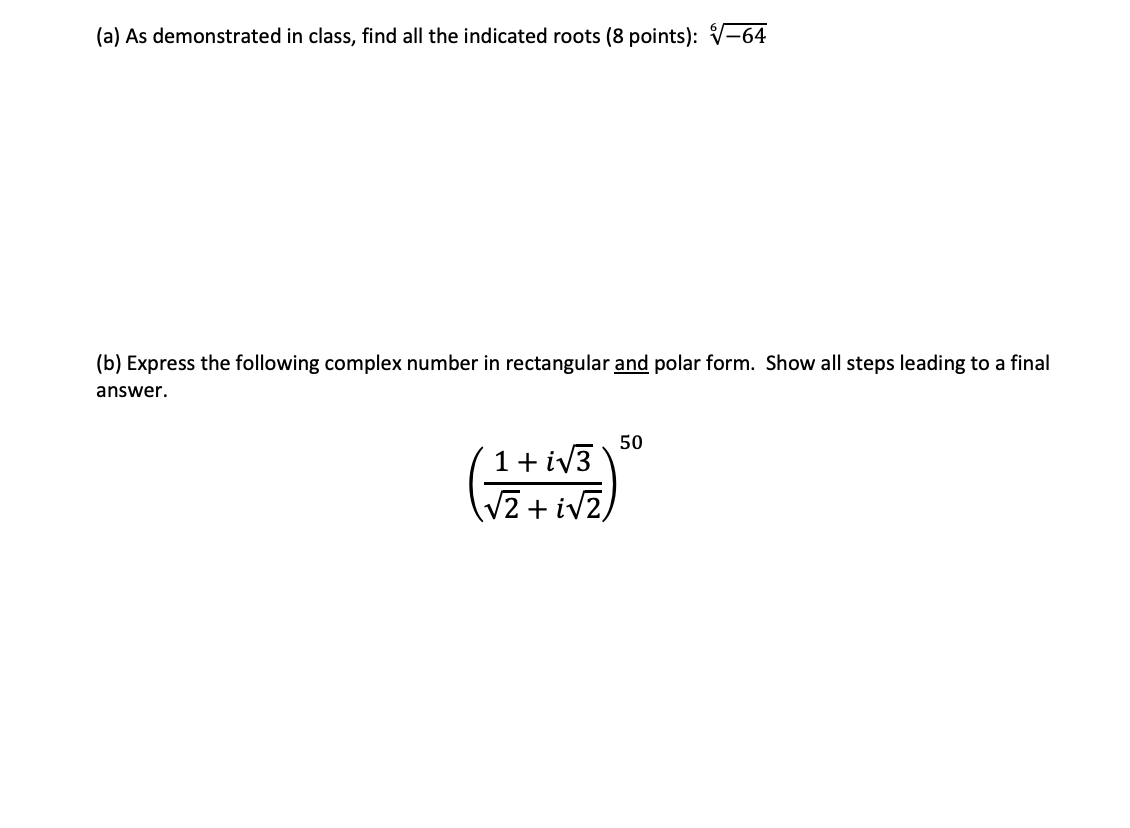 Solved As demonstrated in class, find all the indicated | Chegg.com