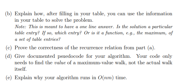 (b) Explain how, after filling in your table, you can use the information
in your table to solve the problem.
Note: This is m