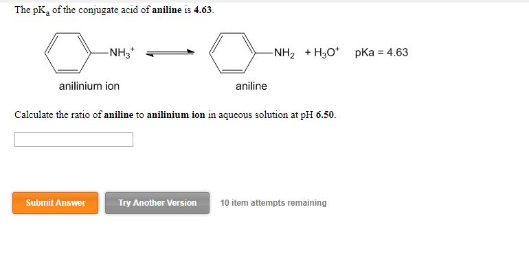 ANILINE PKA visual data 2