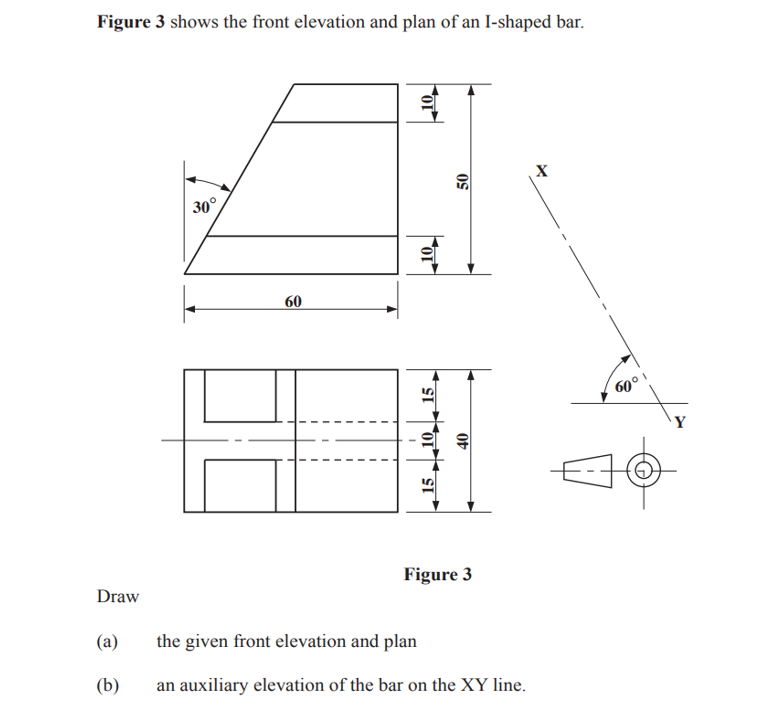 Solved Figure 3 ﻿shows the front elevation and plan of an | Chegg.com