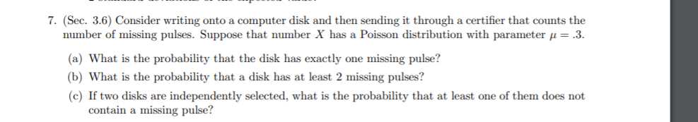 Solved 7. (Sec. 3.6) Consider writing onto a computer disk | Chegg.com