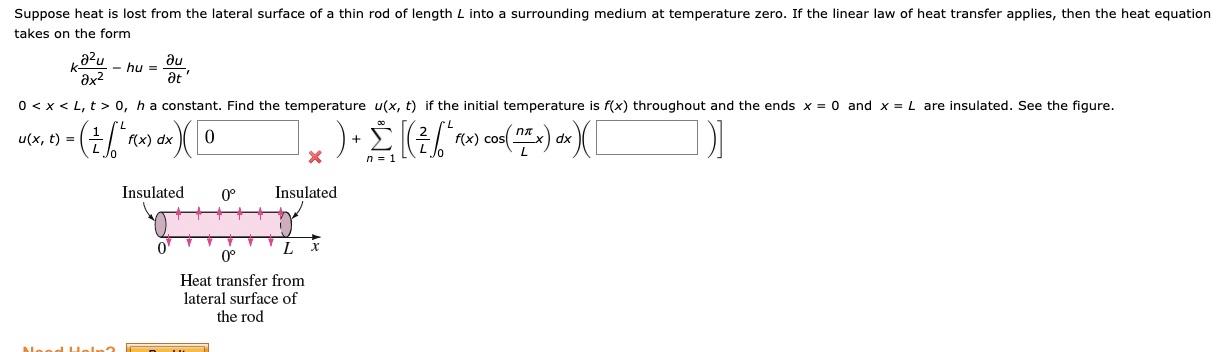 Solved Suppose heat is lost from the lateral surface of a | Chegg.com