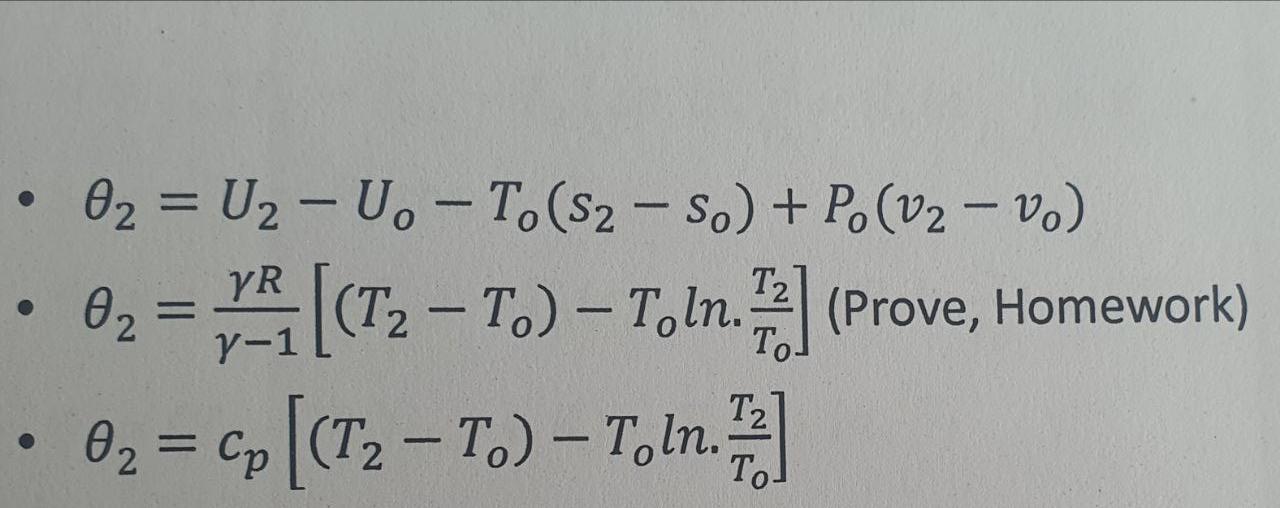 Solved θ2=U2−Uo−To(s2−so)+Po(v2−vo) | Chegg.com