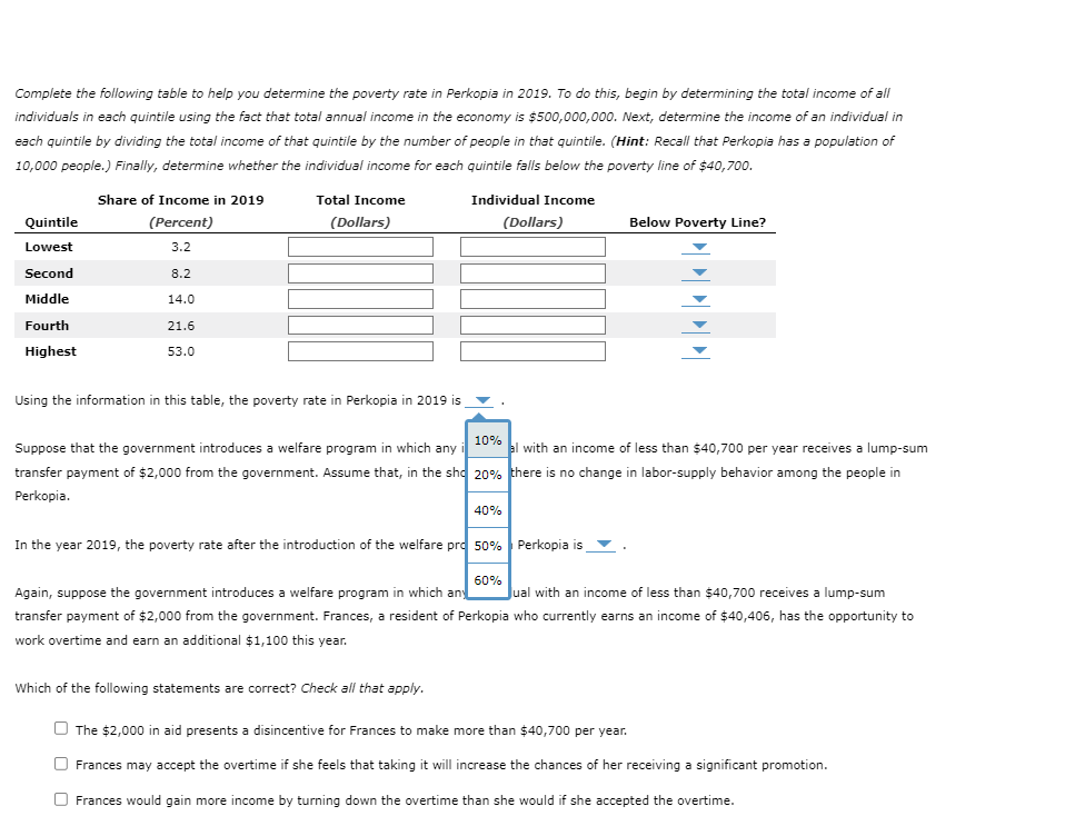 Solved 1. inequality and the poverty rate The