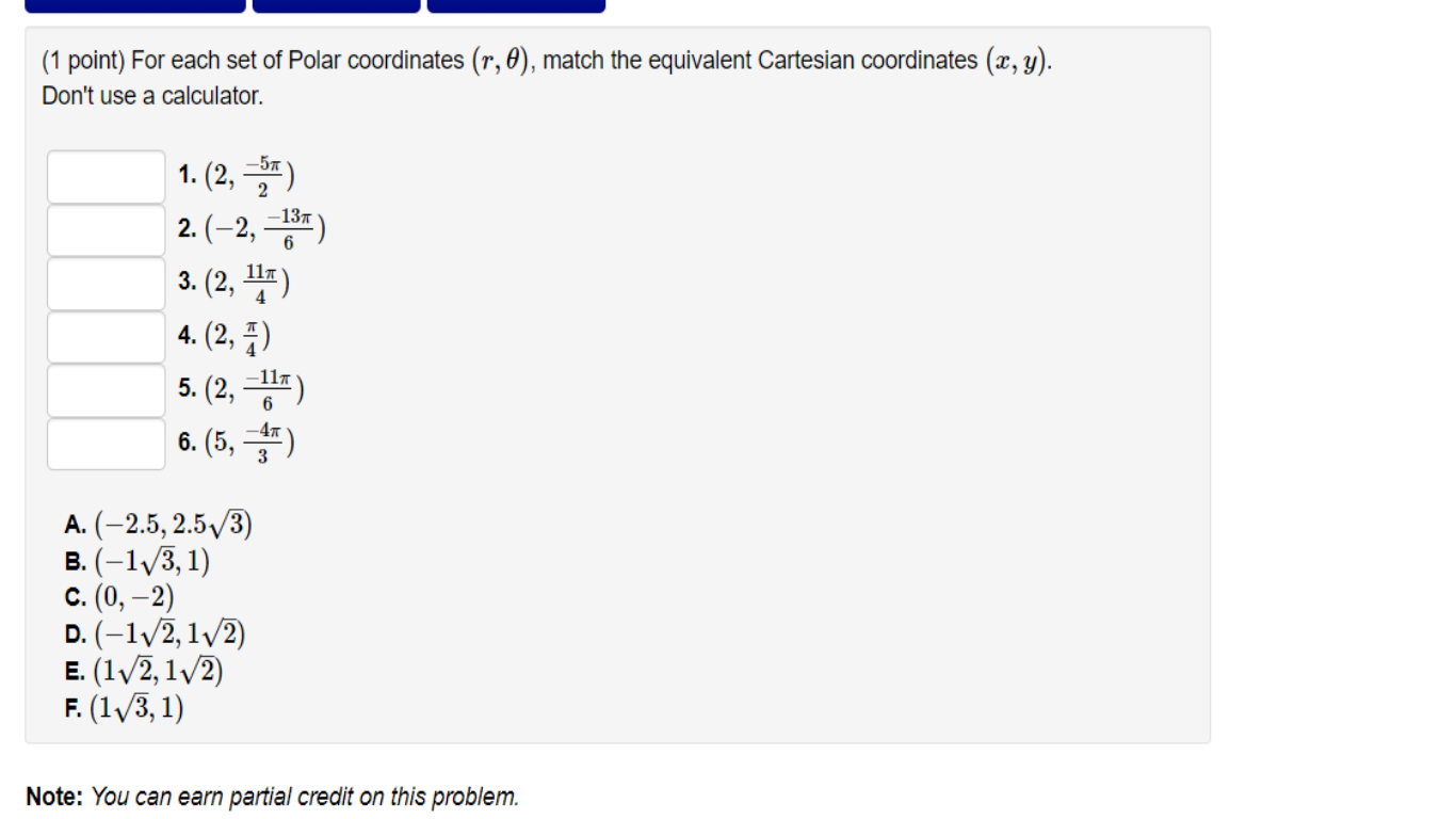 Polar to store cartesian calculator