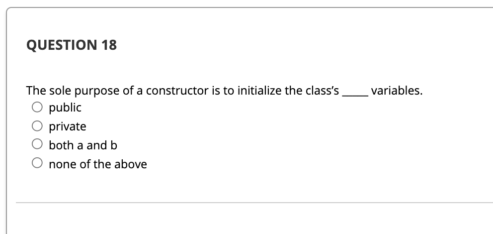 Solved QUESTION 1 A Class. Class Inherits The Attributes And | Chegg.com