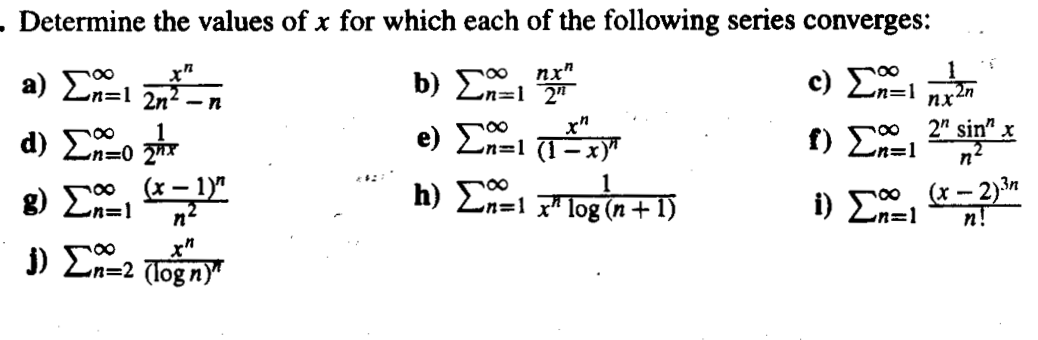 Solved c) Σε . Determine the values of x for which each of | Chegg.com