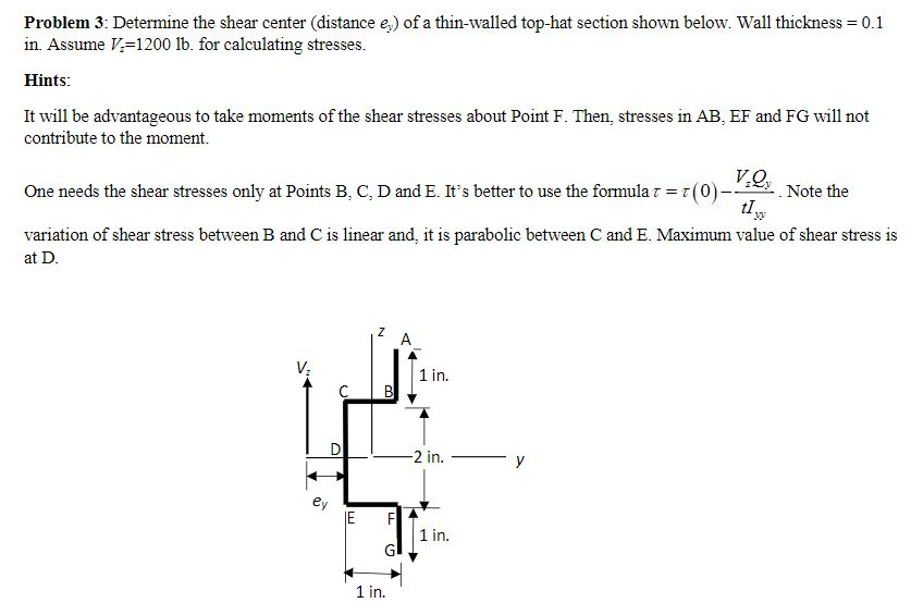 Solved Problem 3 Determine the shear center (distance e,)